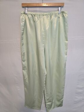 Light Mint Satin Elastic Waist Pajama Pants Size XL